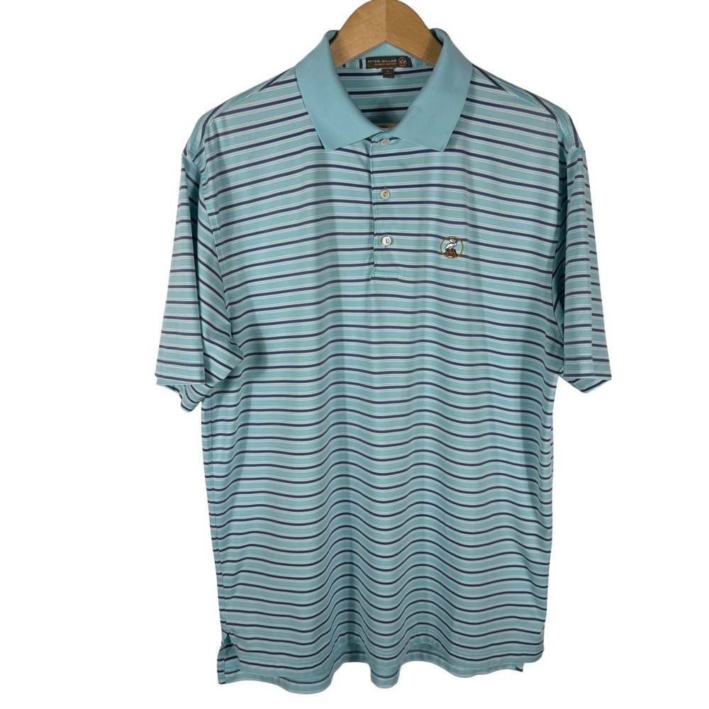 Peter Millar Polo Shirt Mens L Summer Comfort Performance Pelican Hill Golf - Picture 3 of 9